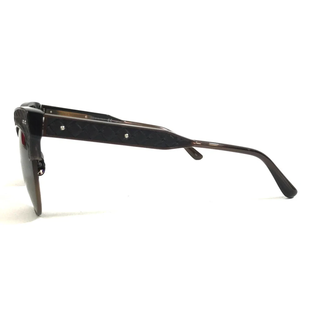 Bottega Veneta Sunglasses BV0014S 003 Brown Quilted Leather Butterfly Frames